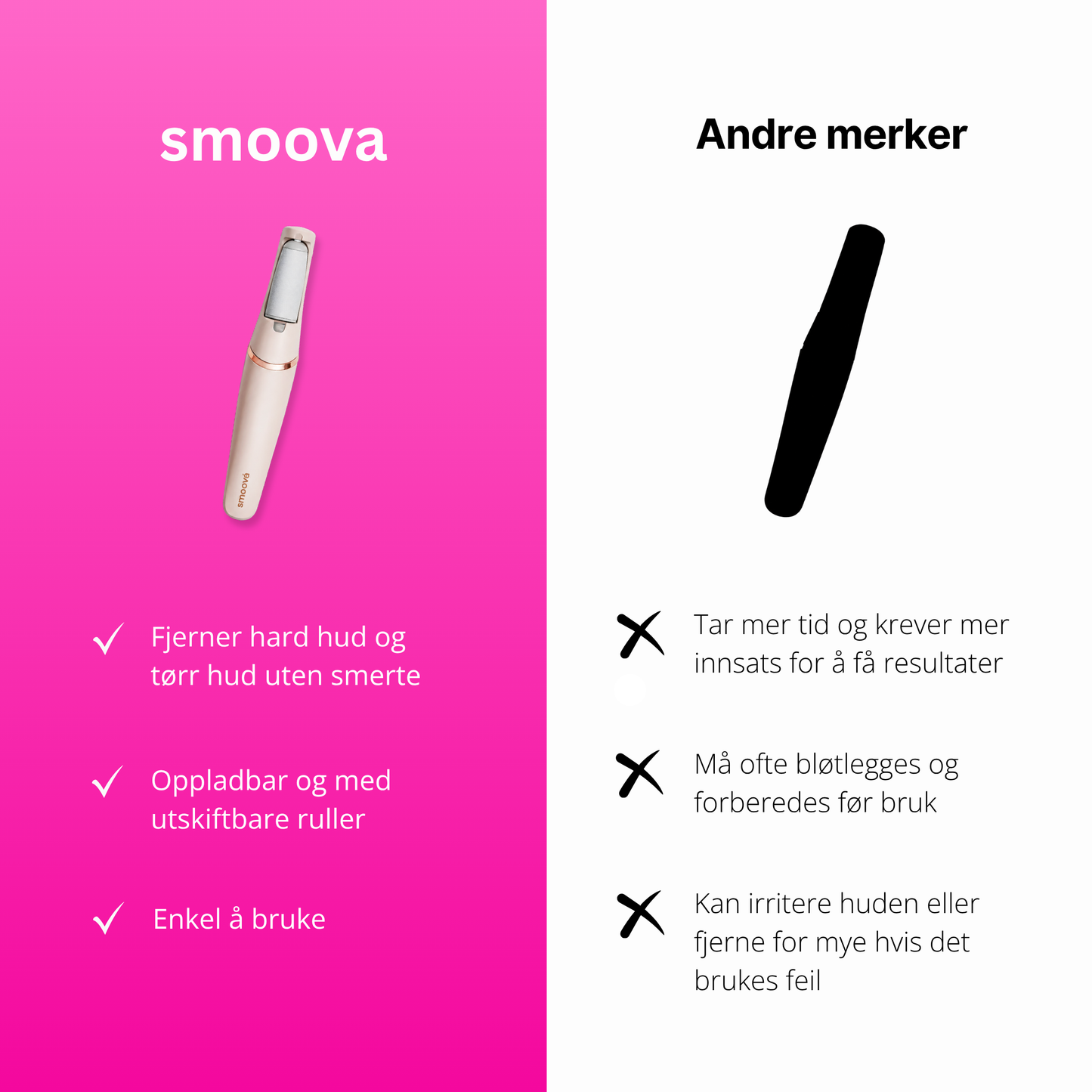 Smoova - Fjerner tørr hud på føttene